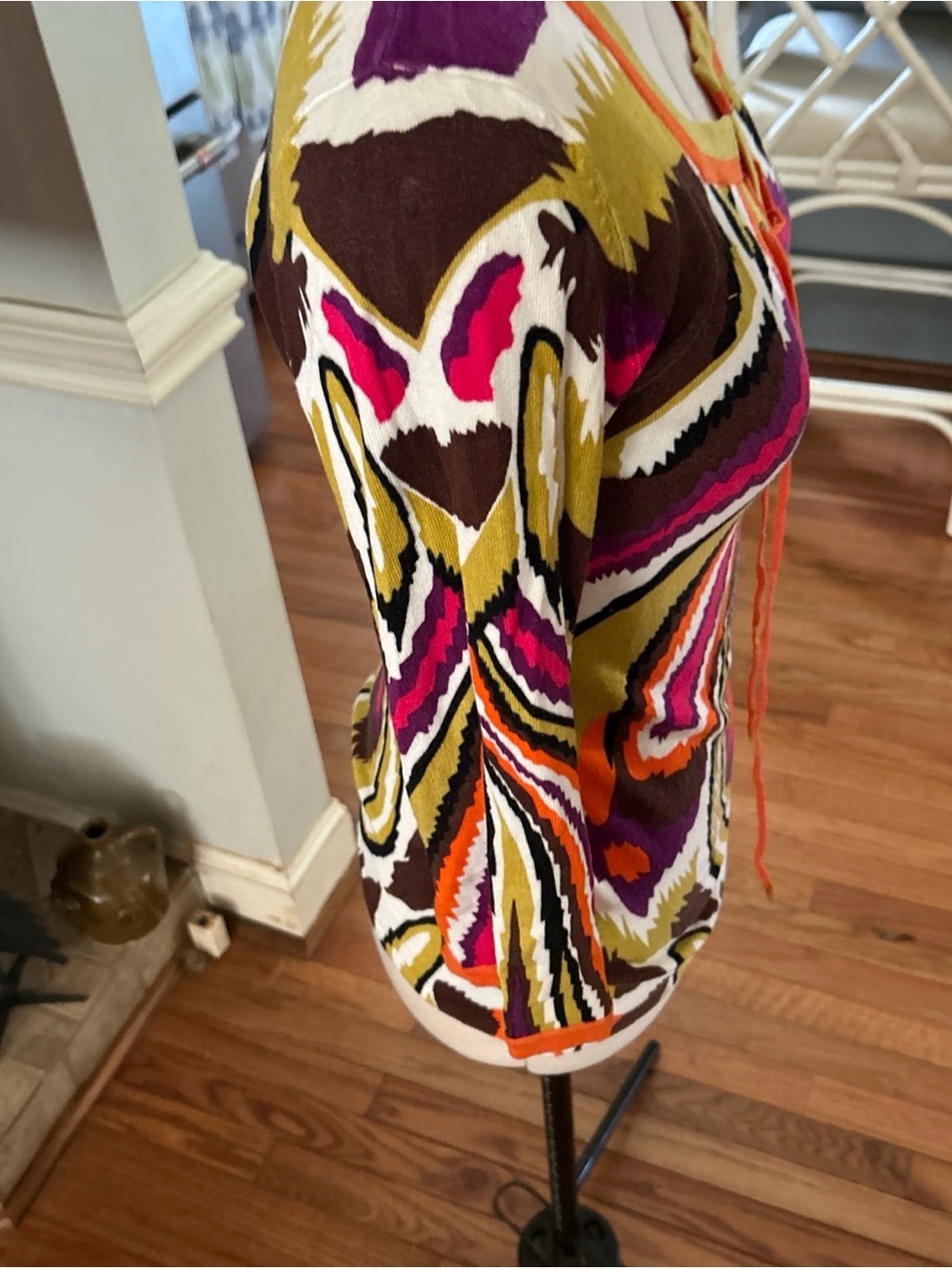 Cyrus Multicolor Lace-Up Abstract Print Tunic - Picture 2 of 5